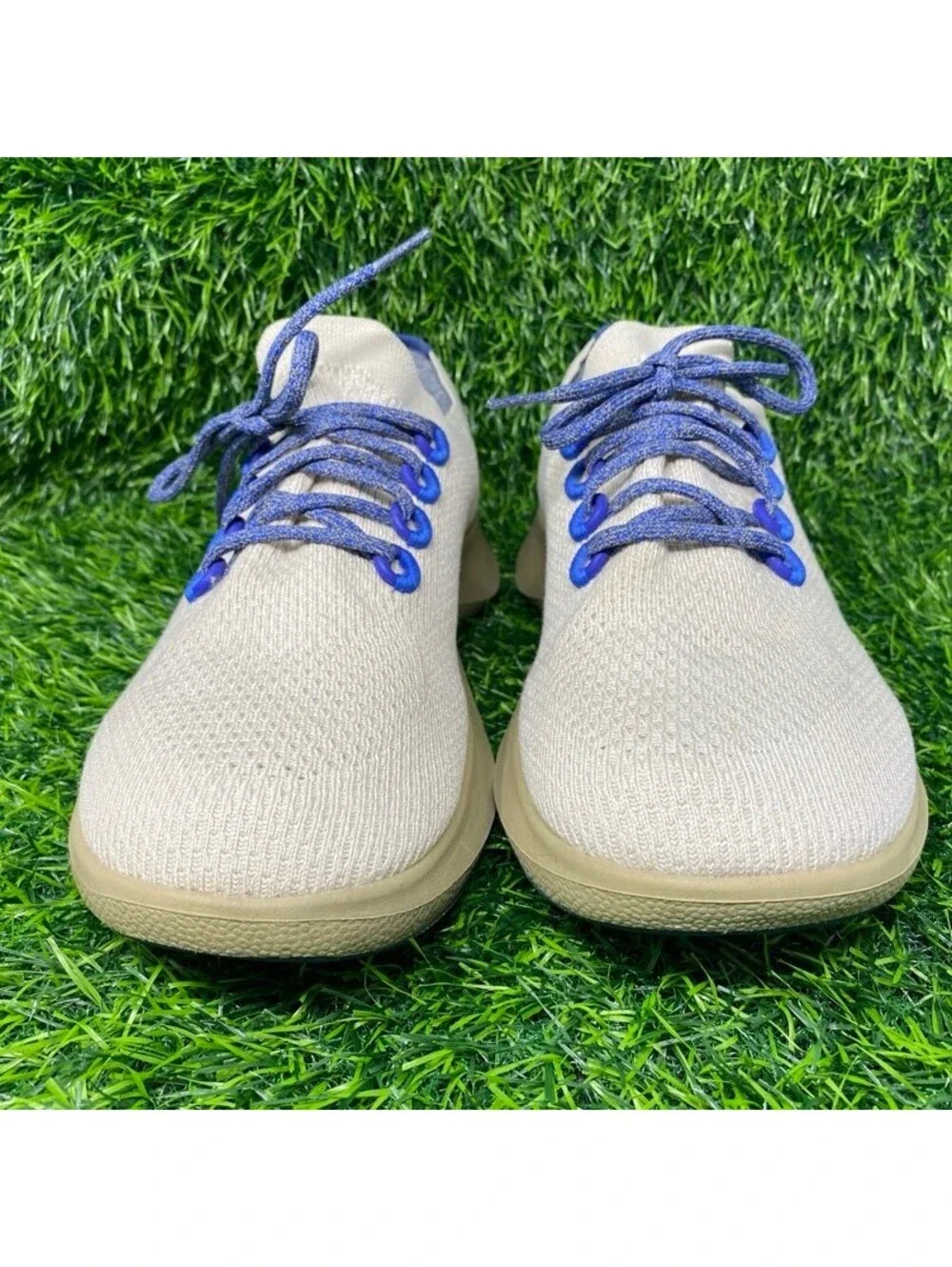 Allbirds Tree Dasher Sneakers Men's 12M Beige Blue Athletic Running Shoes 2215